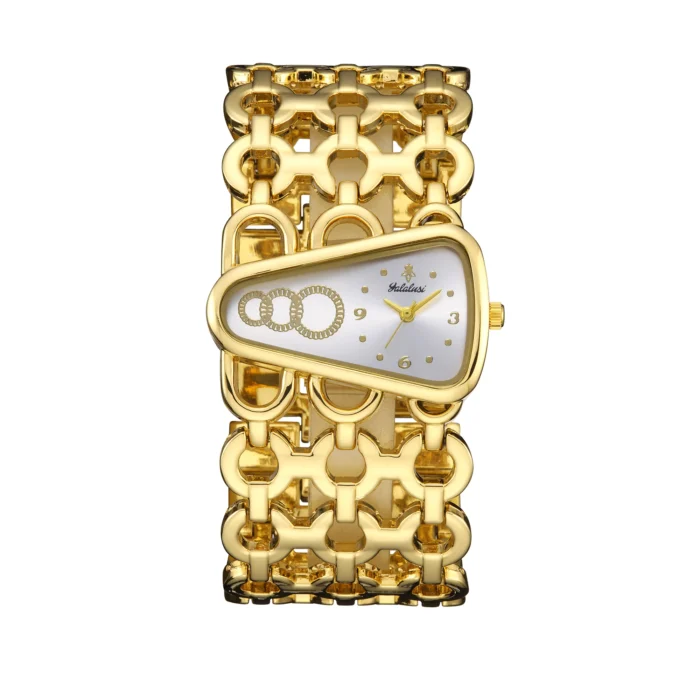 Gold Dial Bralette Geometric Wrist Watch – GoldSilver Face 8