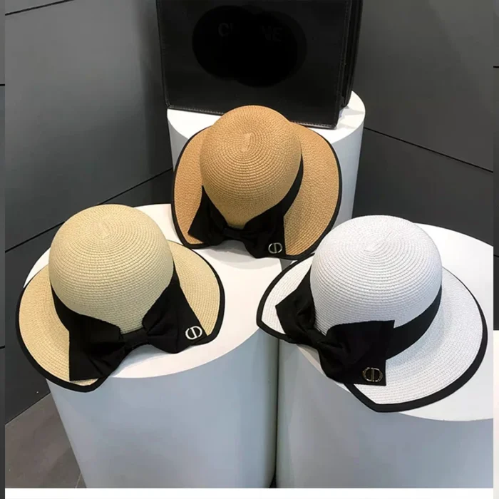 Black Bow Straw Hat 2