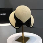 Black Bow Straw Hat – As shown [203008817] 9