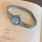 Geometric Steel Belt Sky Blue Quartz Watch 4