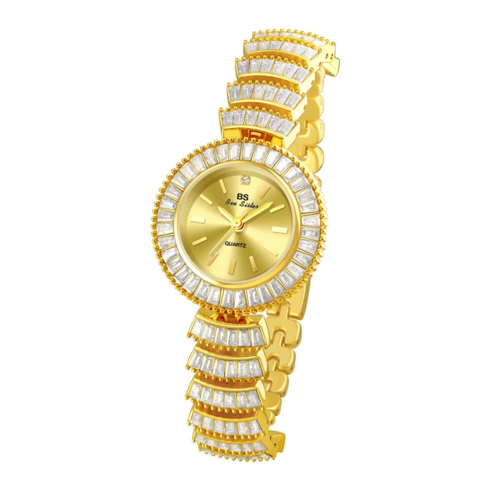 Mermaid Full Diamond Waterproof Watch – Gold 7