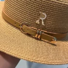 Straw Metal R Letter Belt Hat 5