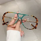 Big Frame Leopard Colorful Sunglasses – Leopard Green Clear 5