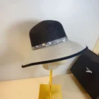 Sparkling Diamond Wide Brim Straw Hat 4
