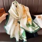 Soft Printed White 180*90cm Silk Scarves – JNF782-03 5