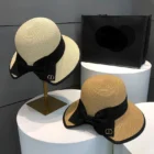 Black Bow Straw Hat 1