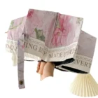 Umbrella Sunshade Protection UV Folding Advertisement Girl Parasol Flower Modern Luxury Retro Oil Painting Automatic Black Glue 7