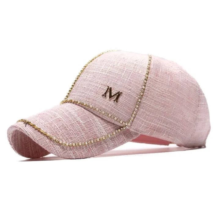 Diamond-Embedded Tweed Baseball Cap 4