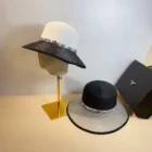 Sparkling Diamond Wide Brim Straw Hat 2