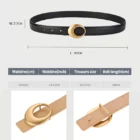 Gold Oval Buckle Thin Belt 6