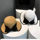 Black Bow Straw Hat 5