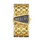 Gold Dial Bralette Geometric Wrist Watch – GoldBlack Face 9