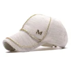 Diamond-Embedded Tweed Baseball Cap 2
