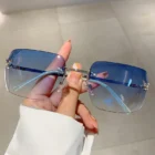 Rimless Diamond Butterfly Sunglasses 3