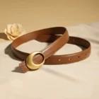 Gold Oval Buckle Thin Belt 3