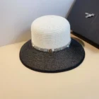 Sparkling Diamond Wide Brim Straw Hat – WHITE 7
