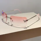 Rimless Diamond Butterfly Sunglasses 1