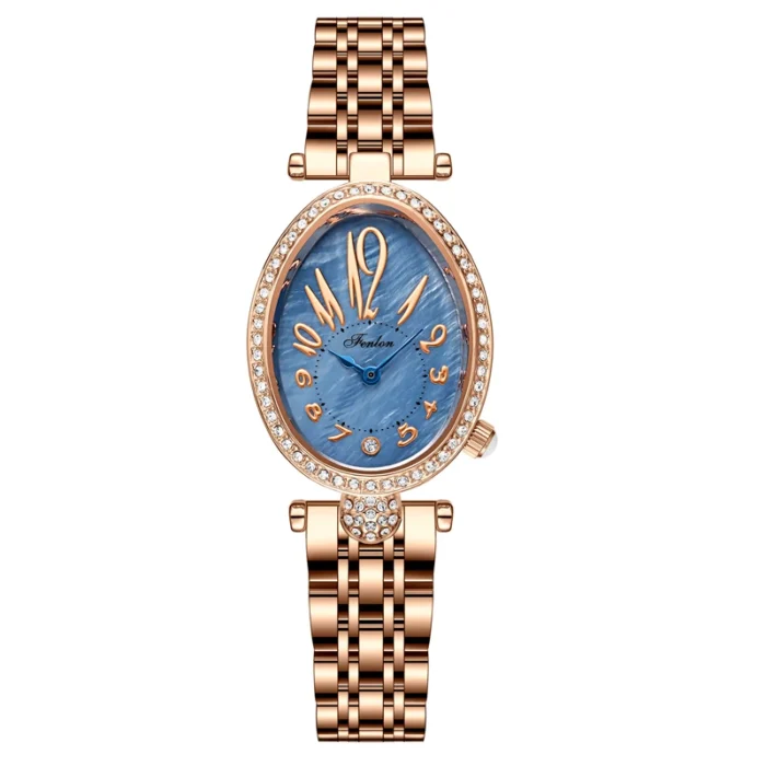 Fashion Women Watch Diamond Golden Steel Waterproof Vintage Female Handwatch Original Luxury Brands Leather Wristwatches Ladies – Women Watch Golden 3