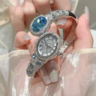 Crystal Waterproof Snake Shape Wrist Watch – Blue 4