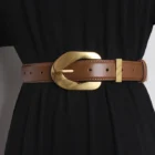 2.8cm Vintage Pu Leather Women’s Belt with Metal Pin Buckle – brown 7