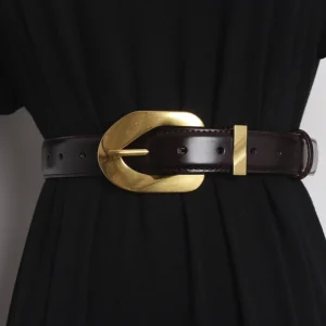 Vintage PU Leather Metal Pin Buckle Belt