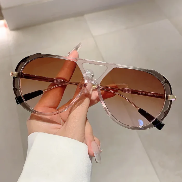 Big Frame Leopard Colorful Sunglasses – Gray Pink Tea 8