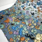 Wide Jacquard Fabric Irregular Blue Oil Painting Formal Scarf – blue 6