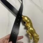 Gold Leopard Waistband Wide Belt 3