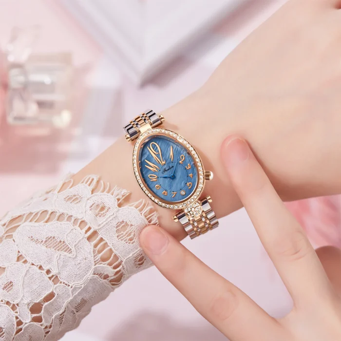 Fashion Women Watch Diamond Golden Steel Waterproof Vintage Female Handwatch Original Luxury Brands Leather Wristwatches Ladies 10