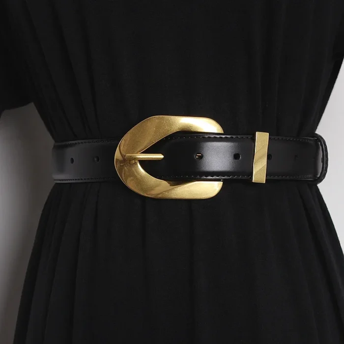 2.8cm Vintage Pu Leather Women’s Belt with Metal Pin Buckle 2