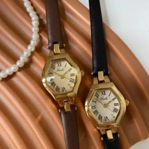 Roman Numerals 22mm Brown Leather Watch
