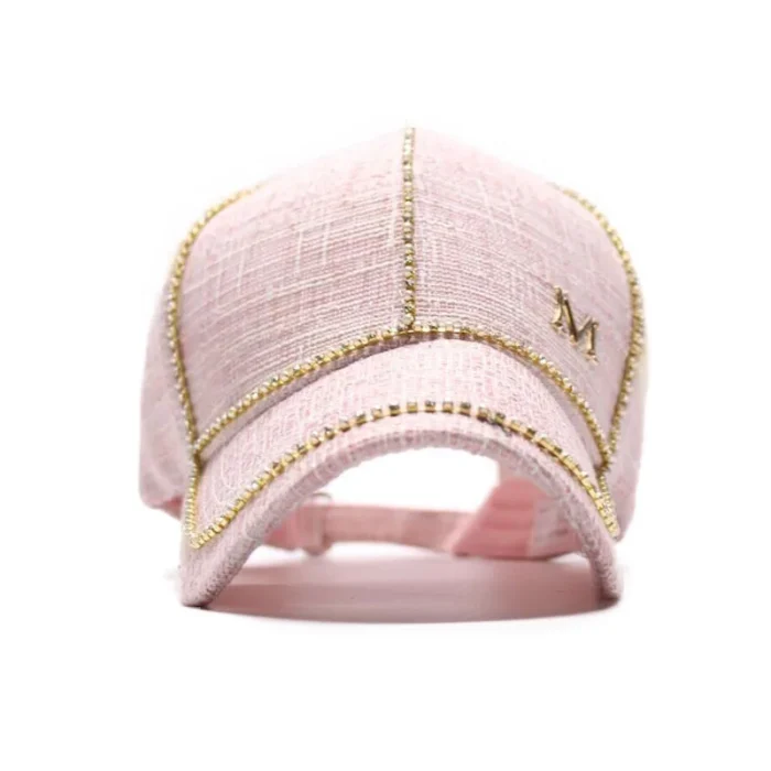 Diamond-Embedded Tweed Baseball Cap 9