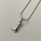 Stainless steel denim boots, pendant necklace, retro style jewelry, vacuum plated 18k real gold in the furnace – silvery 5