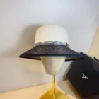Sparkling Diamond Wide Brim Straw Hat 6