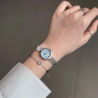 Geometric Steel Belt Sky Blue Quartz Watch 2