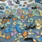 Wide Jacquard Fabric Irregular Blue Oil Painting Formal Scarf 4