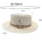 Straw Metal R Letter Belt Hat 6