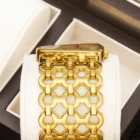 Gold Dial Bralette Geometric Wrist Watch 3