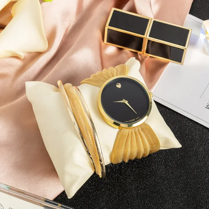 Gold Plated Stainless Steel Bralette Wrist Watch – GB SET 3