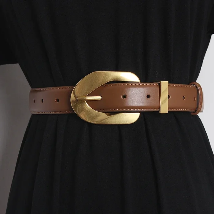2.8cm Vintage Pu Leather Women’s Belt with Metal Pin Buckle 3
