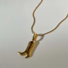 Stainless steel denim boots, pendant necklace, retro style jewelry, vacuum plated 18k real gold in the furnace – golden 2