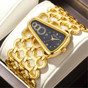 Gold Dial Bralette Geometric Wrist Watch