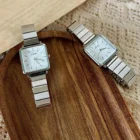 Retro Simple Stainless Steel Strap Square Dial Quartz Watch 3