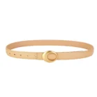 Gold Oval Buckle Thin Belt – Apricot 11
