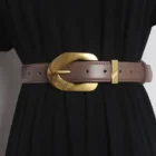 2.8cm Vintage Pu Leather Women’s Belt with Metal Pin Buckle – khaki 8