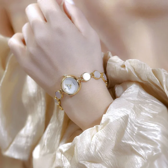 Gold Small Dial Bracelet Clock Wristwatch 4