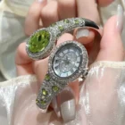Crystal Waterproof Snake Shape Wrist Watch – Green 8