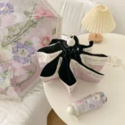 Umbrella Sunshade Protection UV Folding Advertisement Girl Parasol Flower Modern Luxury Retro Oil Painting Automatic Black Glue 2