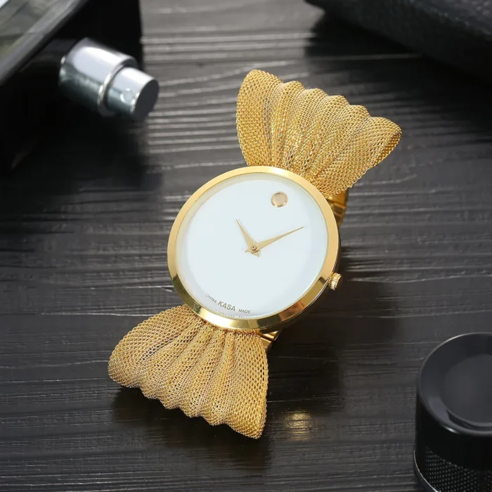 Gold Plated Stainless Steel Bralette Wrist Watch 2