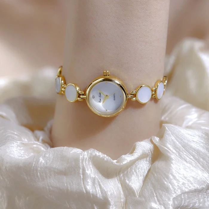 Gold Small Dial Bracelet Clock Wristwatch 5